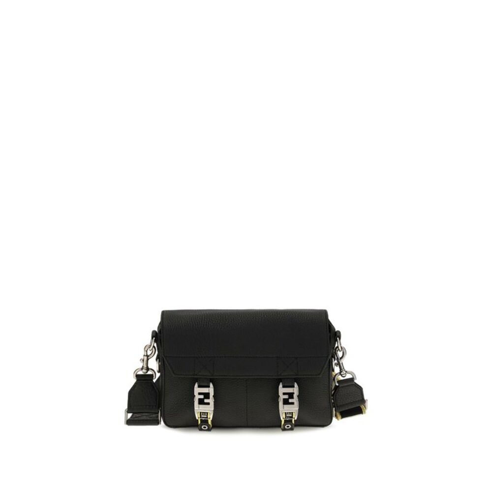 Fendi Men Flow Romano Leather Crossbody Bag